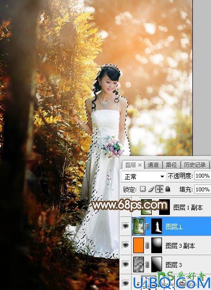 Photoshop婚片调色教程：给灿烂阳光少女婚纱照调出甜美的中性暖色调