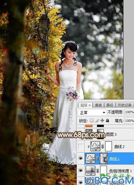 Photoshop婚片调色教程：给灿烂阳光少女婚纱照调出甜美的中性暖色调