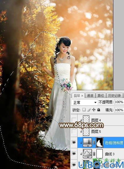 Photoshop婚片调色教程：给灿烂阳光少女婚纱照调出甜美的中性暖色调