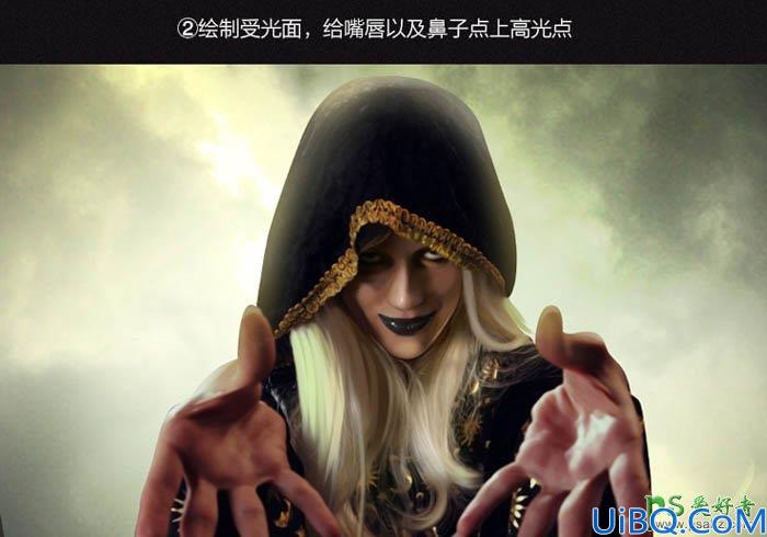 Photoshop人像合成实例：打造科幻电影中的女巫-翻阅魔法书的女巫师