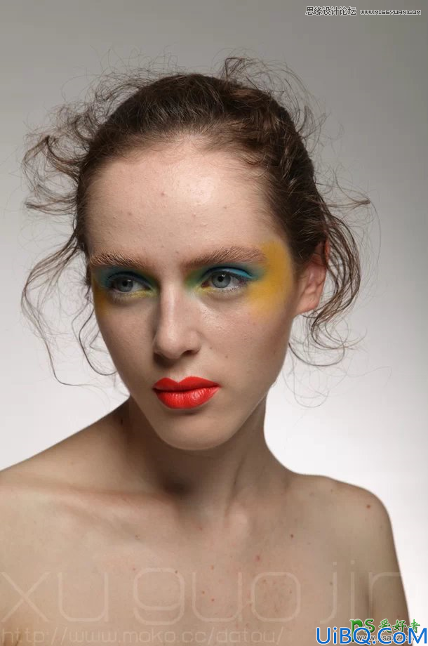 Photoshop妆容图片修饰教程：给欧美模特肖像照片调出时尚大片封面效果