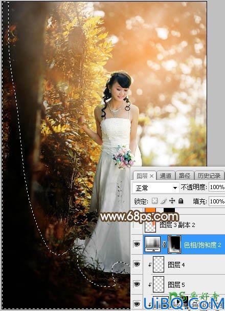 Photoshop婚片调色教程：给灿烂阳光少女婚纱照调出甜美的中性暖色调