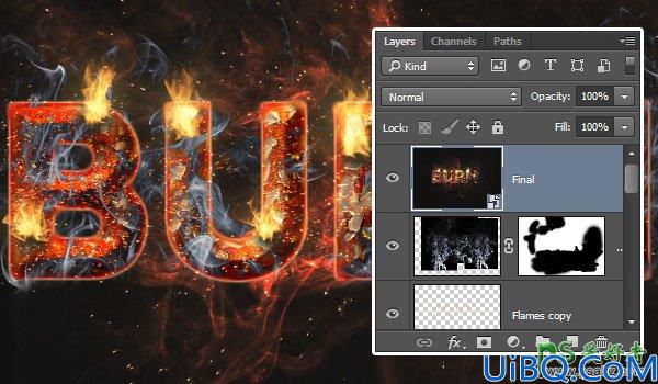 Photoshop金属字效教程：设计炫酷的燃烧效果3D立体艺术字体，火焰金属字