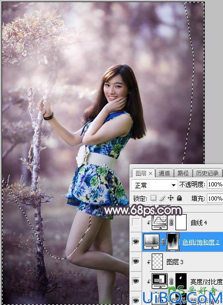 Photoshop给美腿高跟鞋性感女生外景照调出唯美的中性红褐色