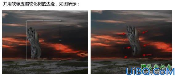 Photoshop图像合成教程：打造一幅魔法师摧毁大树的魔幻场景特效图片