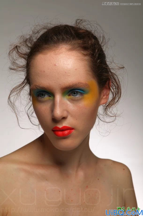 Photoshop妆容图片修饰教程：给欧美模特肖像照片调出时尚大片封面效果