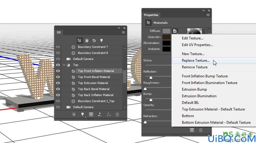 利用新版Photoshop软件中的3D工具制作立体风格的矩阵LED字体，LED字效