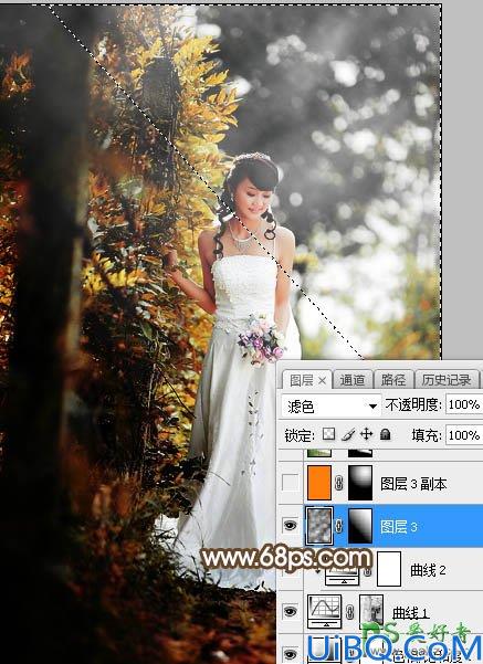 Photoshop婚片调色教程：给灿烂阳光少女婚纱照调出甜美的中性暖色调