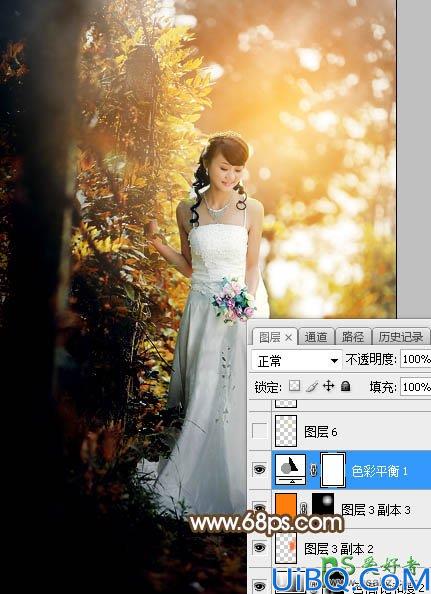 Photoshop婚片调色教程：给灿烂阳光少女婚纱照调出甜美的中性暖色调