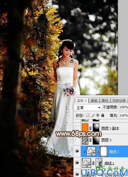 Photoshop婚片调色教程：给灿烂阳光少女婚纱照调出甜美的中性暖色调