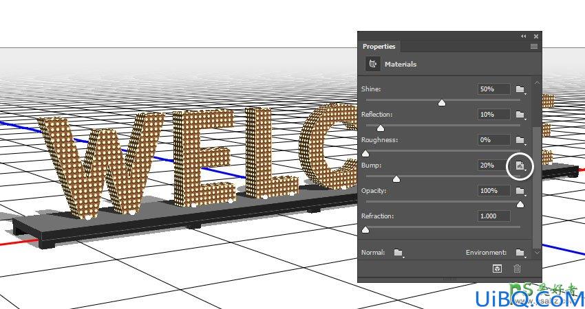 利用新版Photoshop软件中的3D工具制作立体风格的矩阵LED字体，LED字效