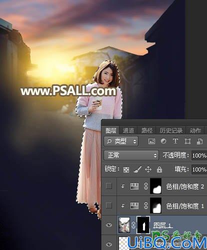 Photoshop调色教程：给清晨农村街道上拍摄的女生照片调出漂亮的逆光效果