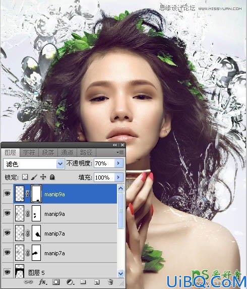 Photoshop创意合成时尚的非主流插画美女形象_潮流插画美女