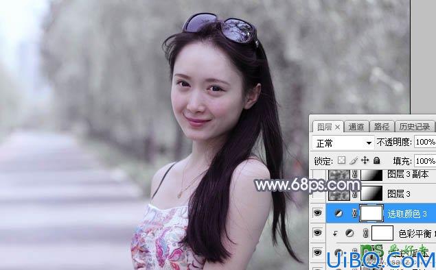 Photoshop美少妇调色：给夏日外景自拍的性感美妇写真照调出唯美的中性色