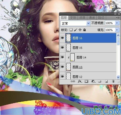 Photoshop创意合成时尚的非主流插画美女形象_潮流插画美女