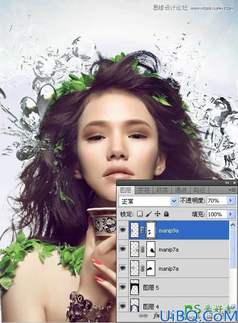 Photoshop创意合成时尚的非主流插画美女形象_潮流插画美女