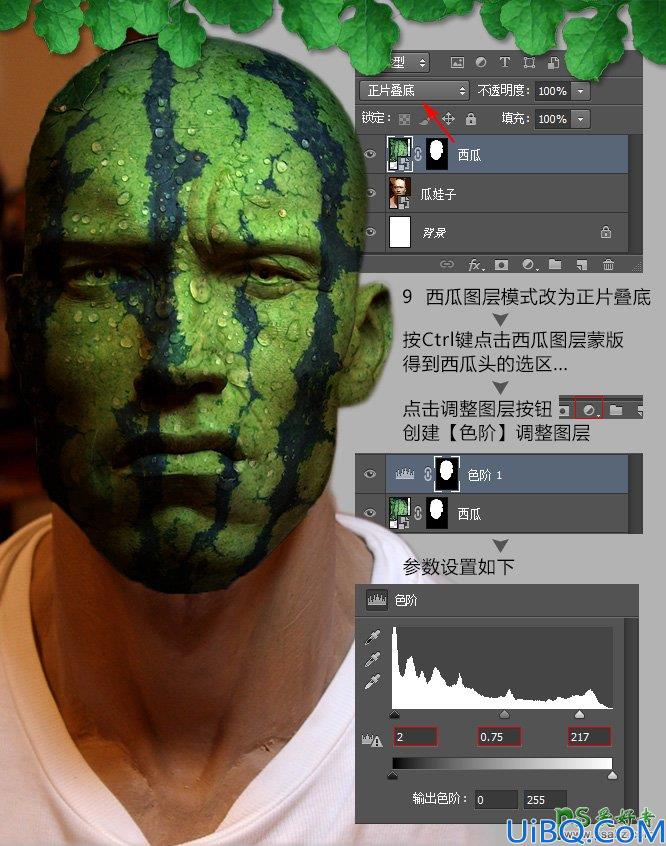 P图教程-Photoshop人像合成：打造科幻效果的西瓜人像，人像与西瓜的完美