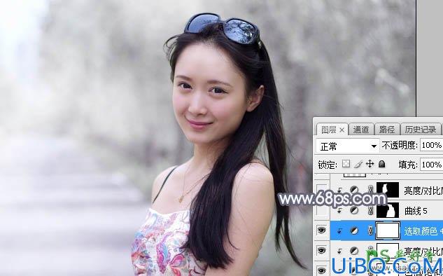 Photoshop美少妇调色：给夏日外景自拍的性感美妇写真照调出唯美的中性色