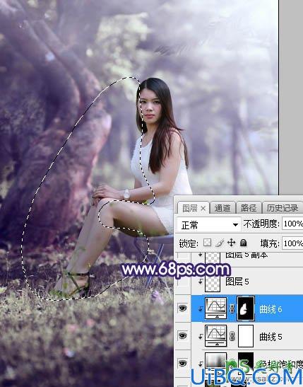 Photoshop给绿荫中自拍的可爱萌女艺术写真集调出甜美清新的色彩