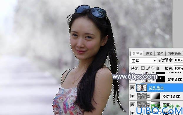 Photoshop美少妇调色：给夏日外景自拍的性感美妇写真照调出唯美的中性色