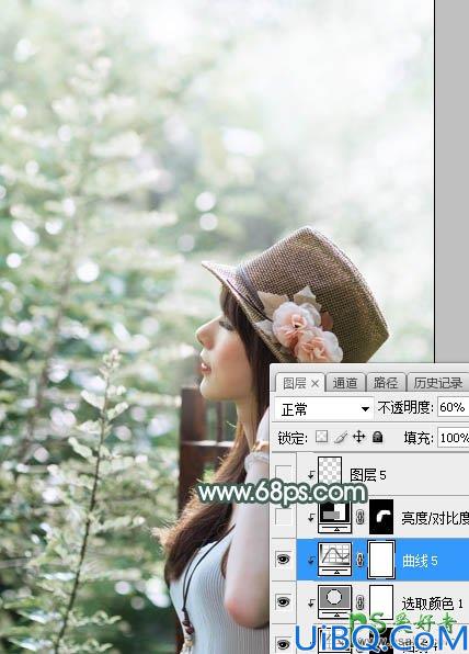 Photoshop给loli控漂亮的小美女夏日写真照调出梦幻的中性青色调