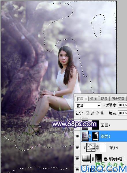 Photoshop给绿荫中自拍的可爱萌女艺术写真集调出甜美清新的色彩