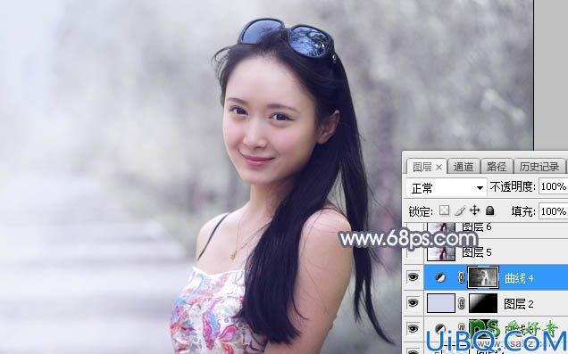 Photoshop美少妇调色：给夏日外景自拍的性感美妇写真照调出唯美的中性色