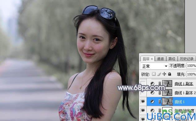 Photoshop美少妇调色：给夏日外景自拍的性感美妇写真照调出唯美的中性色