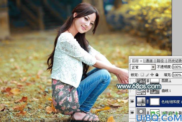 Photoshop女生照片调色教程：给外景自拍的甜美女孩生活照调出淡淡的青红