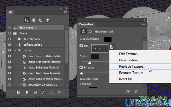 学习用Photoshop软件中自带的3D工具制作dj舞厅灯光闪烁效果的三维立体字