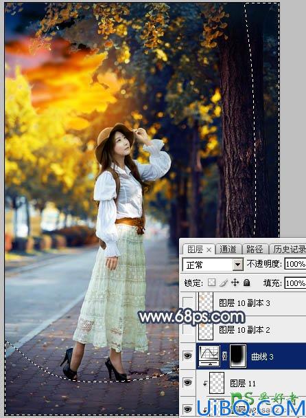 Photoshop给外景自拍的性感女性生活照调出夕阳下唯美意境的色彩