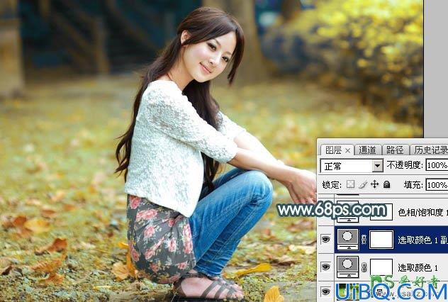 Photoshop女生照片调色教程：给外景自拍的甜美女孩生活照调出淡淡的青红