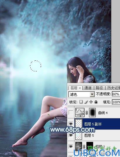 Photoshop调色教程：给未成年清纯少女写真照调出魔幻般的青蓝色效果