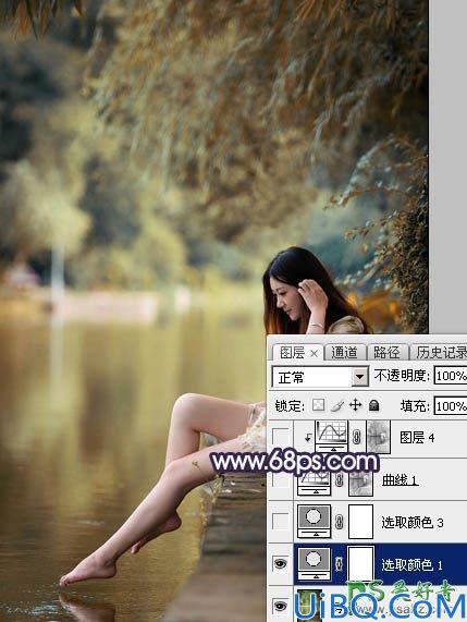 Photoshop美女照片调色：跟平面设计师学习给女生写真照调出唯美蓝紫色