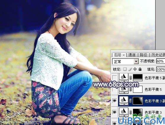 Photoshop女生照片调色：给金秋未成年少女写真照调出柔和的淡黄色