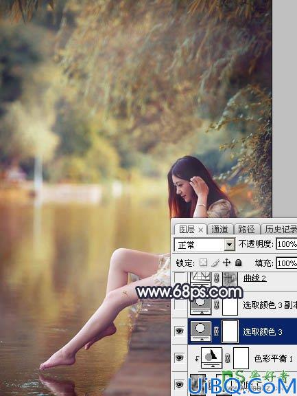 Photoshop给修长美腿女生外景写真照调出艳丽的秋季暖色效果