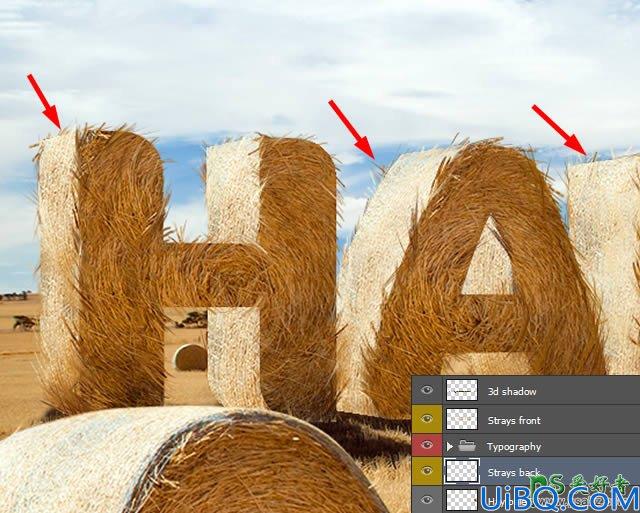 Photoshop立体字教程：设计一例个性十足的草堆立体字-草堆字体效果