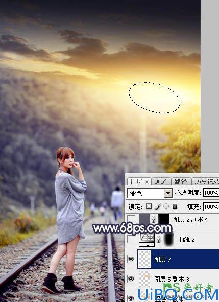 Photoshop给泛白的果子美眉外景写真照调出唯美的橙黄色效果