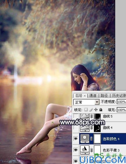 Photoshop给修长美腿女生外景写真照调出艳丽的秋季暖色效果