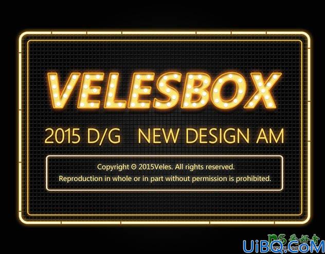 Photoshop文字特效教程：设计一款黄色古典风格的霓虹灯发光字体