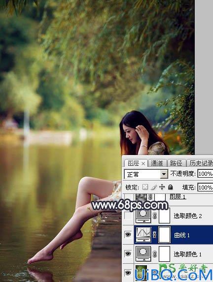 Photoshop给修长美腿女生外景写真照调出艳丽的秋季暖色效果