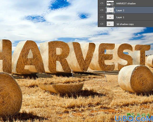 Photoshop立体字教程：设计一例个性十足的草堆立体字-草堆字体效果
