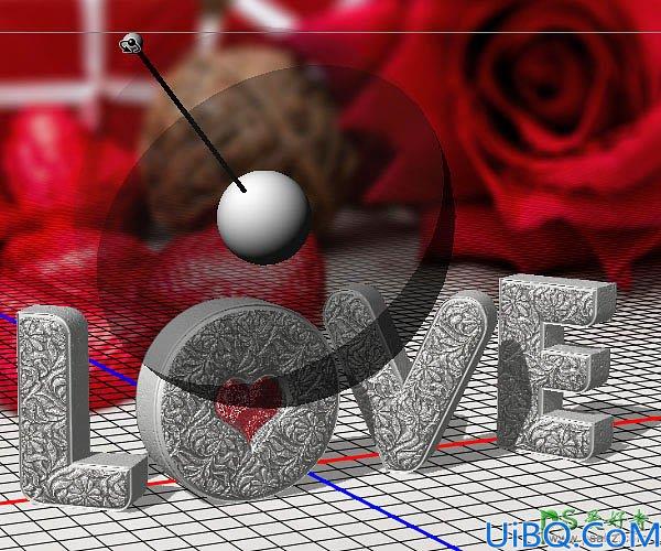 利用PHOTOSHOP 3D工具设计细腻的浮雕花纹立体字-花纹艺术字体