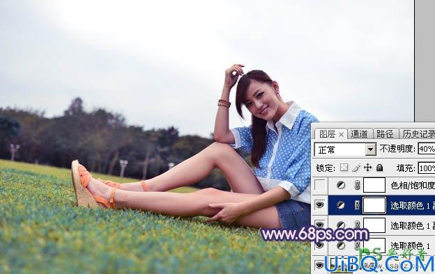 Photoshop女生照片调色教程：给性感美腿女孩的艺术照调出暗调梦幻紫色