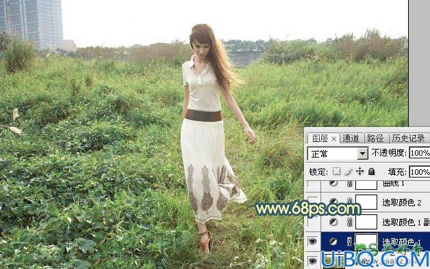 Photoshop照片后期调色教程：给欧美漂亮女生照片调出大气的夕阳色彩