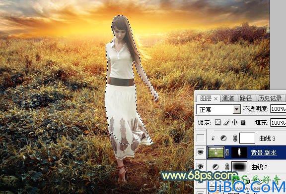 Photoshop照片后期调色教程：给欧美漂亮女生照片调出大气的夕阳色彩