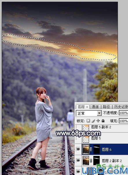 Photoshop给泛白的果子美眉外景写真照调出唯美的橙黄色效果