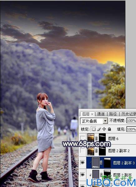 Photoshop给泛白的果子美眉外景写真照调出唯美的橙黄色效果