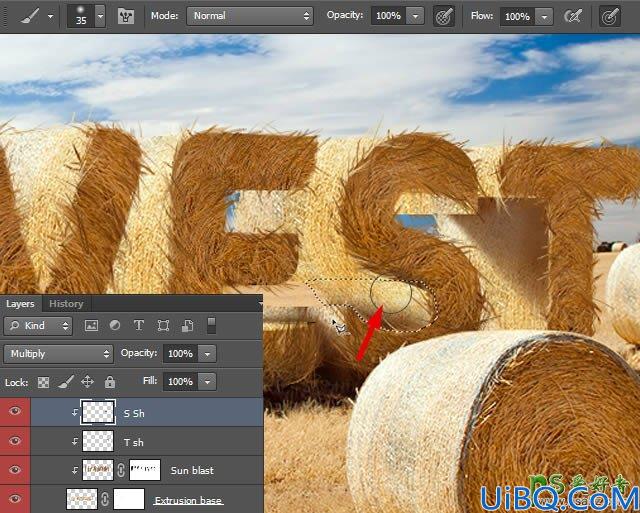 Photoshop立体字教程：设计一例个性十足的草堆立体字-草堆字体效果