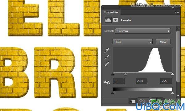 运用Photoshop纹理素材和图层样式设计一例超逼真质感的金色砖块字体特效